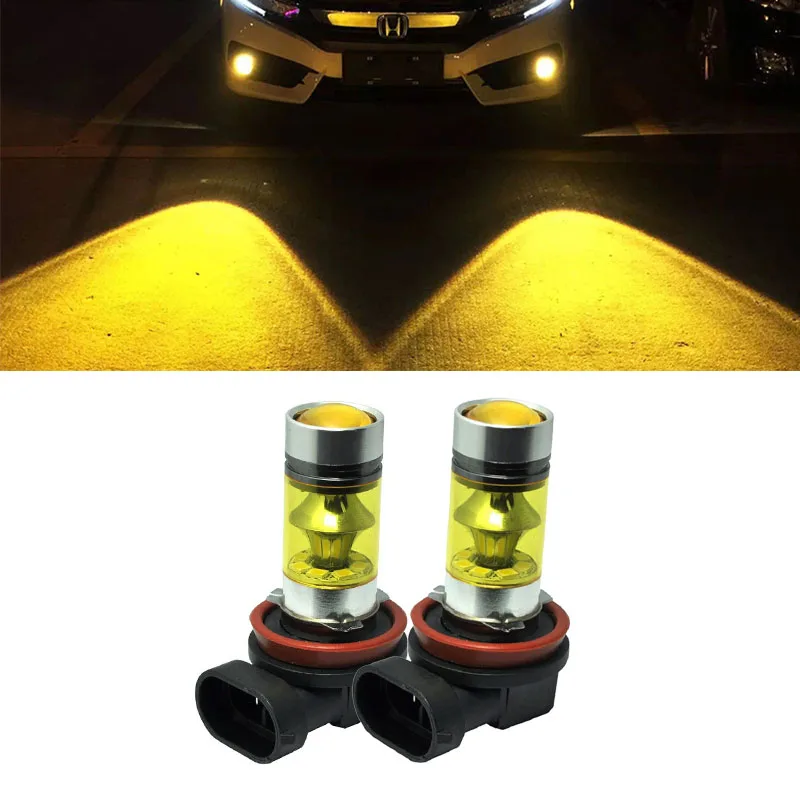 

2pcs H8 Led H11 Bulb Lamp Fog Light Foglights Yellow 12V 24V 3000K High Bright Anti Fog Car Light H7 9005 9006 Driving Lamps