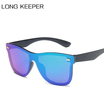 

Brand Vintage Sunglasses Men Rimless Square Frame Travel One Piece Lens Male Driving Sun Glasses Women Mirror Oculos Gafas UV400