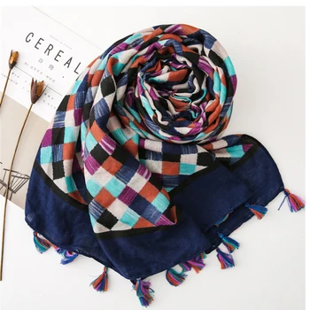

Fashion Women grid Scarf Long size 180x90cm Cotton scarves Winter Lady Scarves Soft Shawl Wrap Scarf Elegant for Christmas Gift
