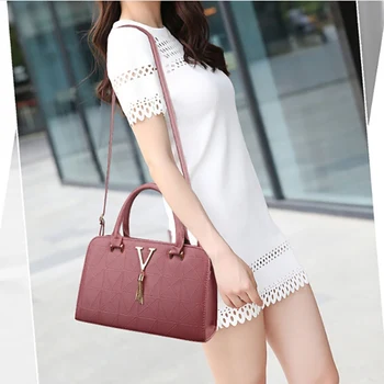 

Women Handbag PU Leather Shoulder Bag Causal Bag Messenger Tote Bag Satchel Bag with Pendant Decor