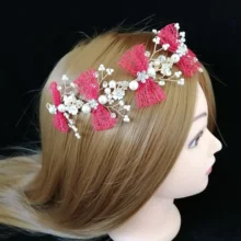 Превосходный темно-красный бант свадебные диадемы повязки на голову Hairwear Chaplet парикмахерские ювелирные аксессуары, Популярные Роскошные корейские свадебные расчески