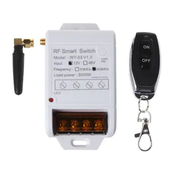 

1Set DC12-48V Single Way Water Pump Wireless Remote Control Switch ON OFF Relay Receiver Transmitter 433mhz