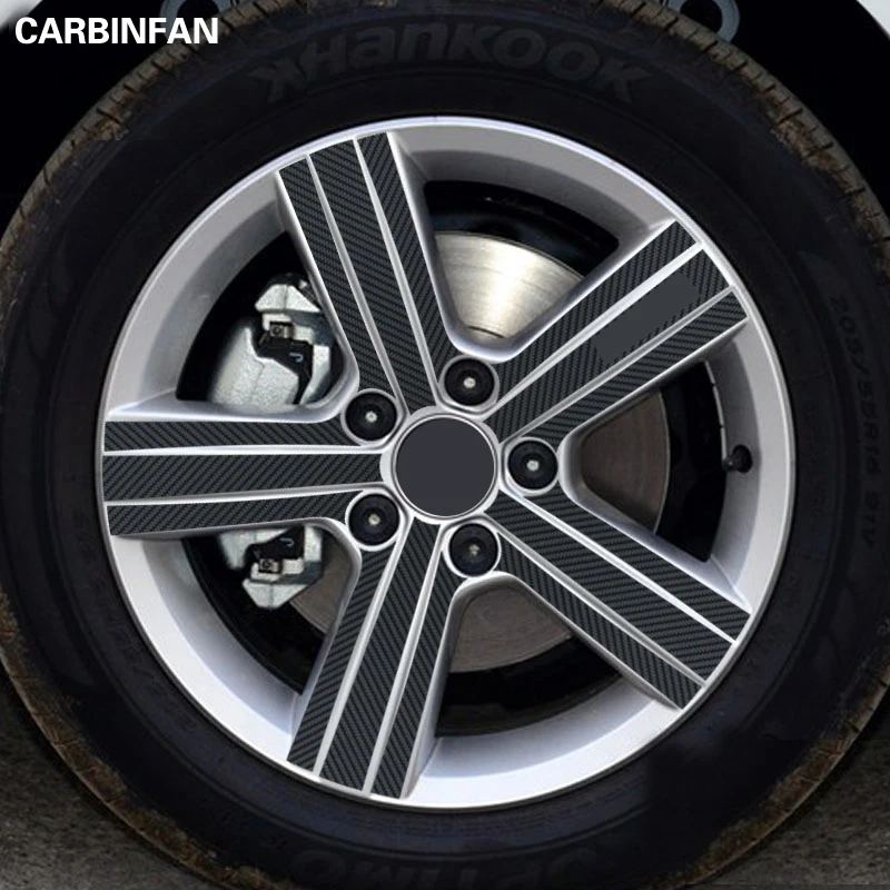 16 inch Car Styling External Decal Black Carbon Fiber Vinyl Wheel Hub Sticker 60pcs/set For VW Volkswagen Golf 7 MK7 Accessories |