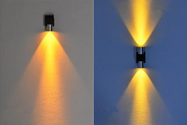 Кубический цвет Крытый светодиодный настенный светильник алюминиевый настенный светильник Современный домашний декор Освещение 3 Вт/6 Вт 85-265 в ванная комната KTV коридор - Цвет абажура: Цвет: желтый