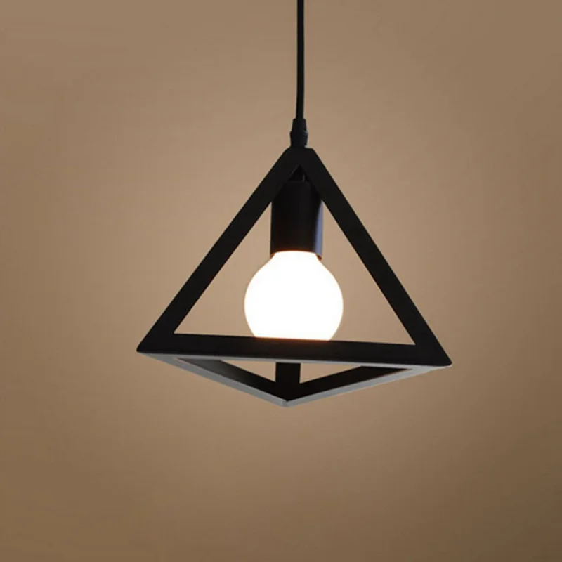 

Triple-cornered Lighting Ceiling Lampshade and Hanging Frame Industrial Metal Adjustable Chandelier