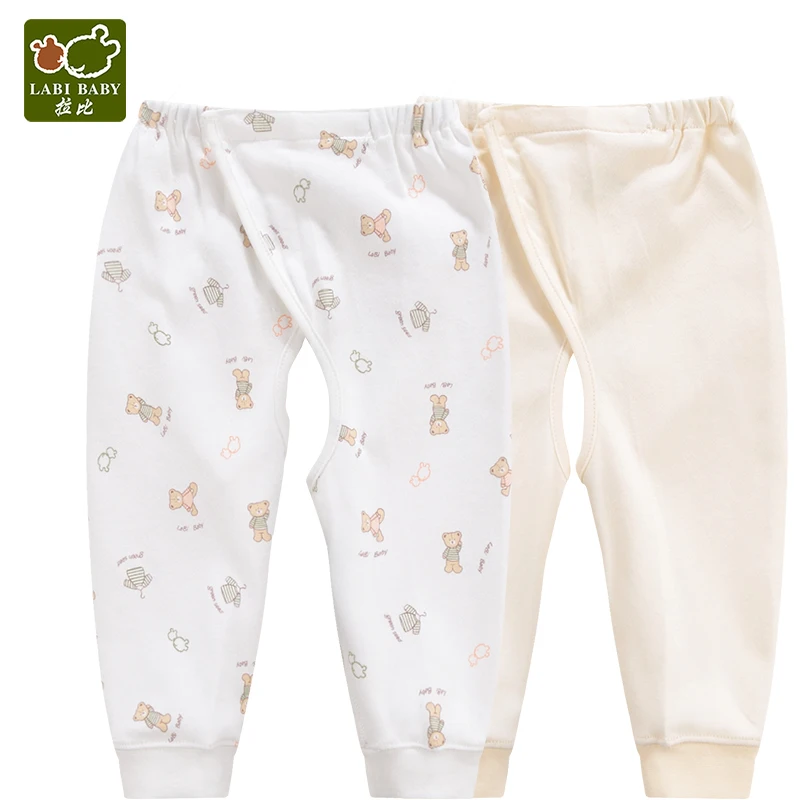 

2 Pieces Newborn Baby Pants Cotton Girl Pajama Pants Set Long Fall Cartoon Bear Sleepwear Trousers