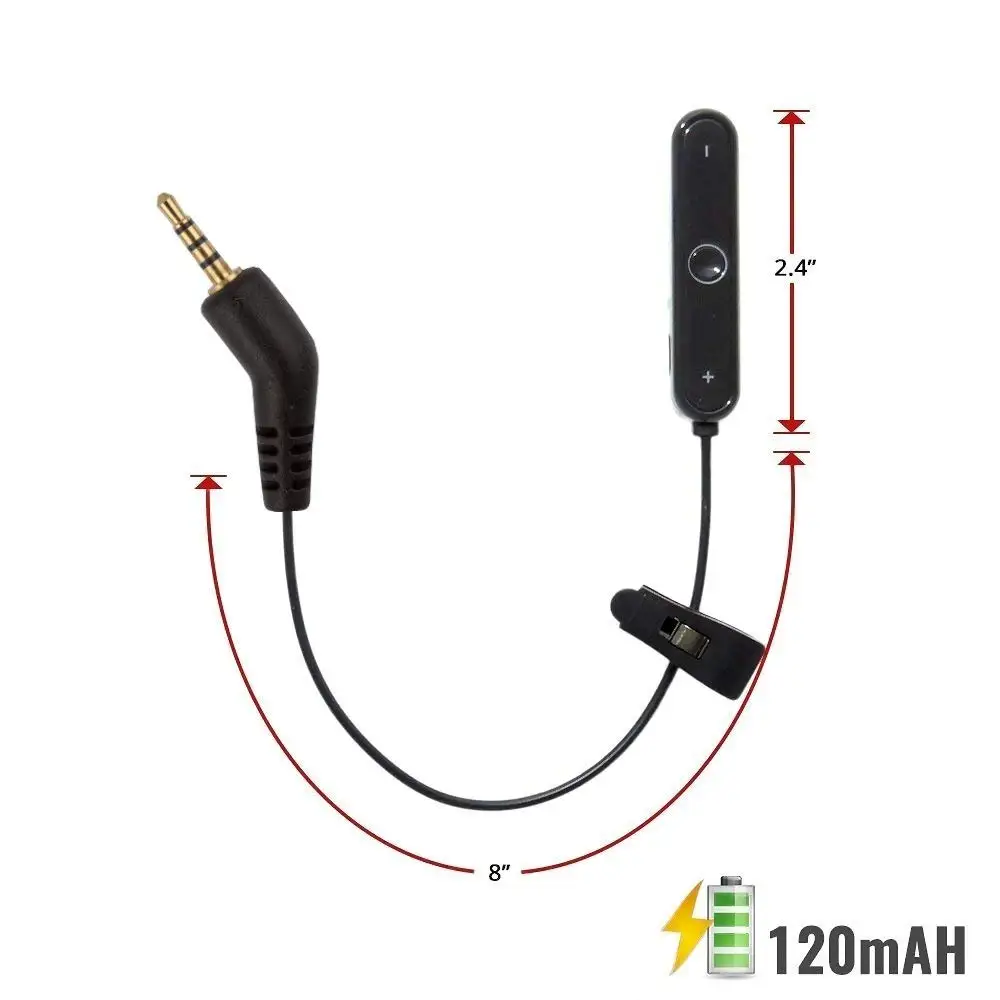 Bluetooth 5 0 Handsfree Stereo Audio Adapter Wireless Music Receiver for Bose QC3 QC Quiet Comfort QuietComfort 3 Headphones