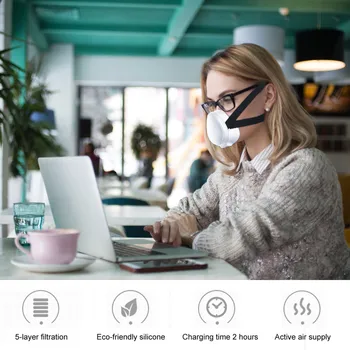 

USB Charging Electric Mask With Fan Motor And filter in Resusable Home Accessories Mask Free Shipping