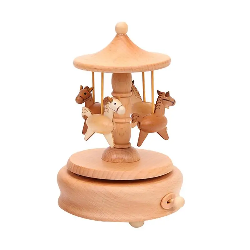 

Creative Music Box Classical Lovely Musical Box Wooden Carousel Desktop Ornament Craft Valentine's Day Gift