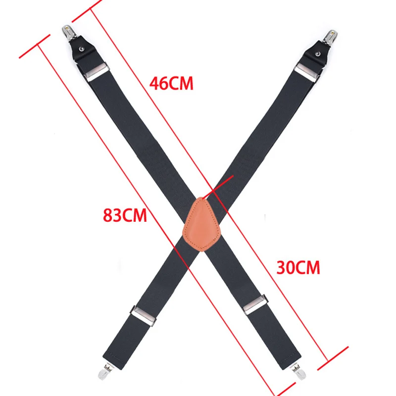 Мужские подтяжки Новые 4 зажимы подтяжек эластичные регулируемые X подтяжки Bretelles Tirantes повседневные брюки ligas 3,5X83 см