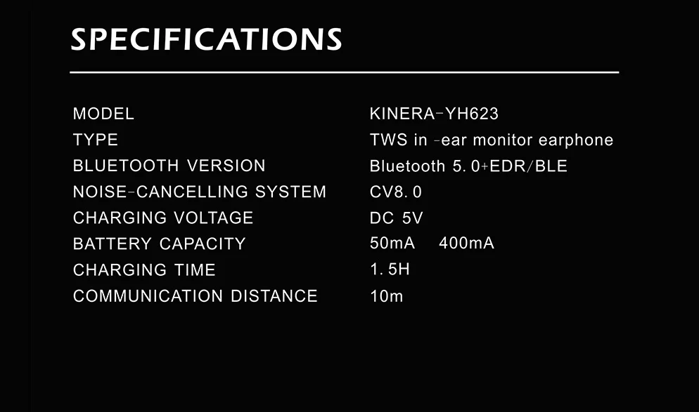 AK KINERA YH623 TWS наушники-вкладыши с монитором Беспроводные Bluetooth 5,0 наушники с шумоподавлением HIFI DJ наушники-вкладыши