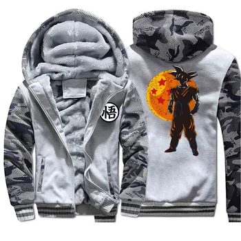 

Saiyan Dragon Ball Japan Anime Men Camo Hoodies Men's Hip Hop Fleece Streetwear 2019 New Winter Thick Military Sweatshirts