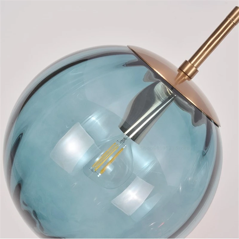 Bola de Vidro Conduziu a Lâmpada Lâmpadas para Sala Luzes Pingente Moderno Onda Loft Quarto Cozinha Pendurado Estar Luminárias 3 Luminária pendente moderna, candeeiro suspenso com bola de vidro
