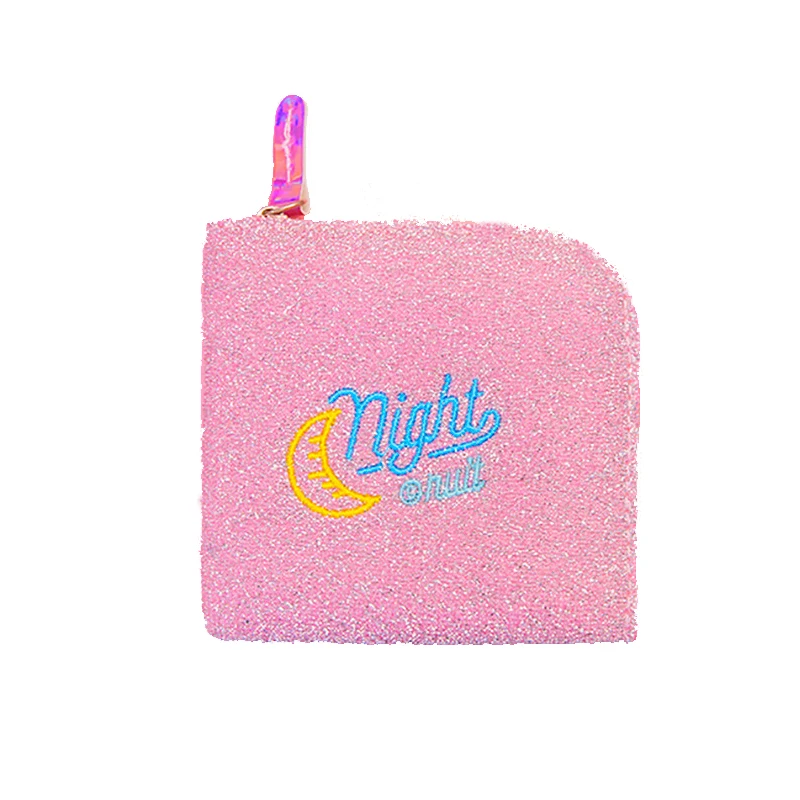 Модный кошелек с вышивкой для монет, блестящая мини сумка для денег, кредитницы, чехол для наушников, карман для хранения ключей, клатч, кошелек для женщин INS - Цвет: pink