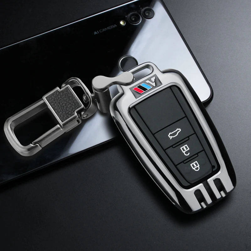 Цинковый сплав fob чехол для дистанционного ключа автомобиля чехол для Toyota Camry Corolla CHR Prado RAV4 Prius 2 3 кнопки автомобильный Стайлинг ключ сумка оболочка