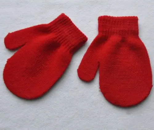 1 пара перчаток, зимние теплые перчатки ярких цветов для маленьких мальчиков и девочек, новинка года, однотонные теплые вязаные перчатки для маленьких детей, варежки