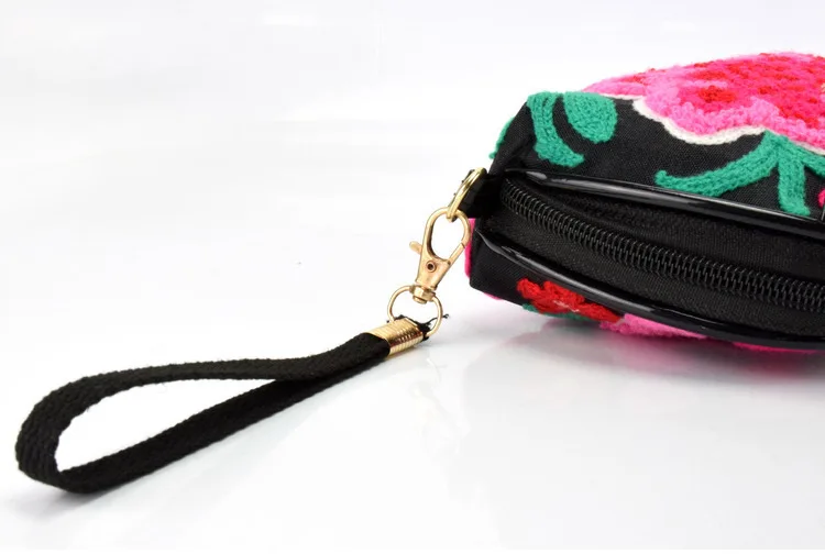 New Style Canvas Embroidery Bag Women's Embroidered Change Mobile Phone Bag Shoulder Cross-body Mini Clutch Bag