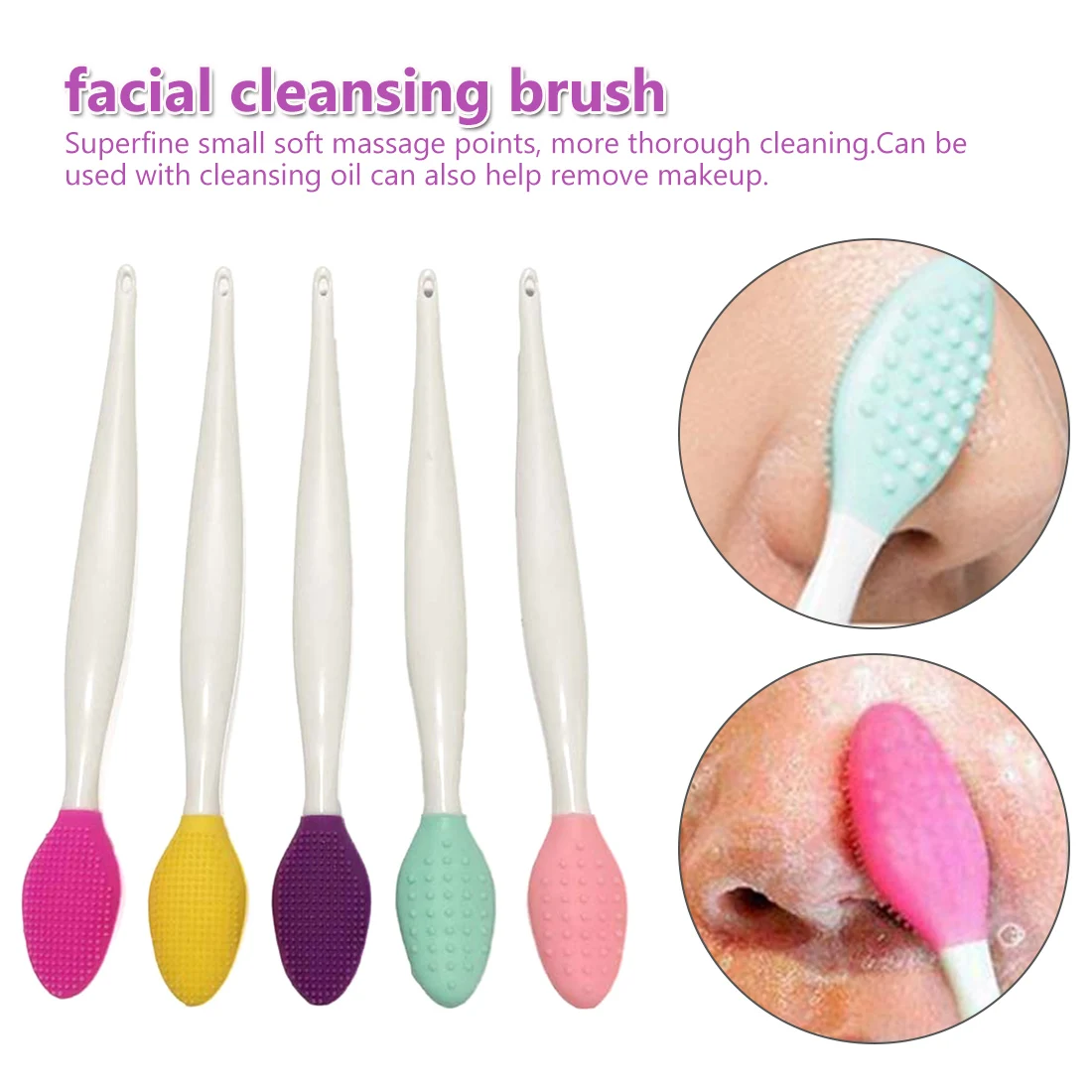 

Beauty Facial Cleansing Brush Tools Blackhead Remover Silicone Beauty Wash Face Exfoliating Blackhead Extrator Remover