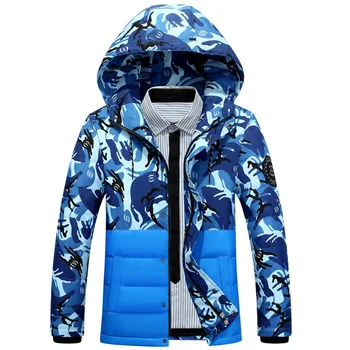 

2019 men's new camouflage winter coat/men's fashion casual body trimming patchwork down jacket/Men's hooded coats