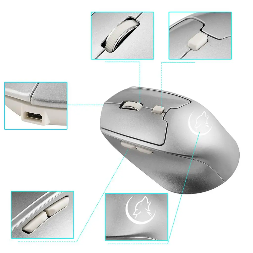 800/1200/1600/2400 DPI Adjustable Portable Wireless Optical Mini Mouse Mice+Bluetooth 4.0 Wireless Mice Mouse For Office Laptop