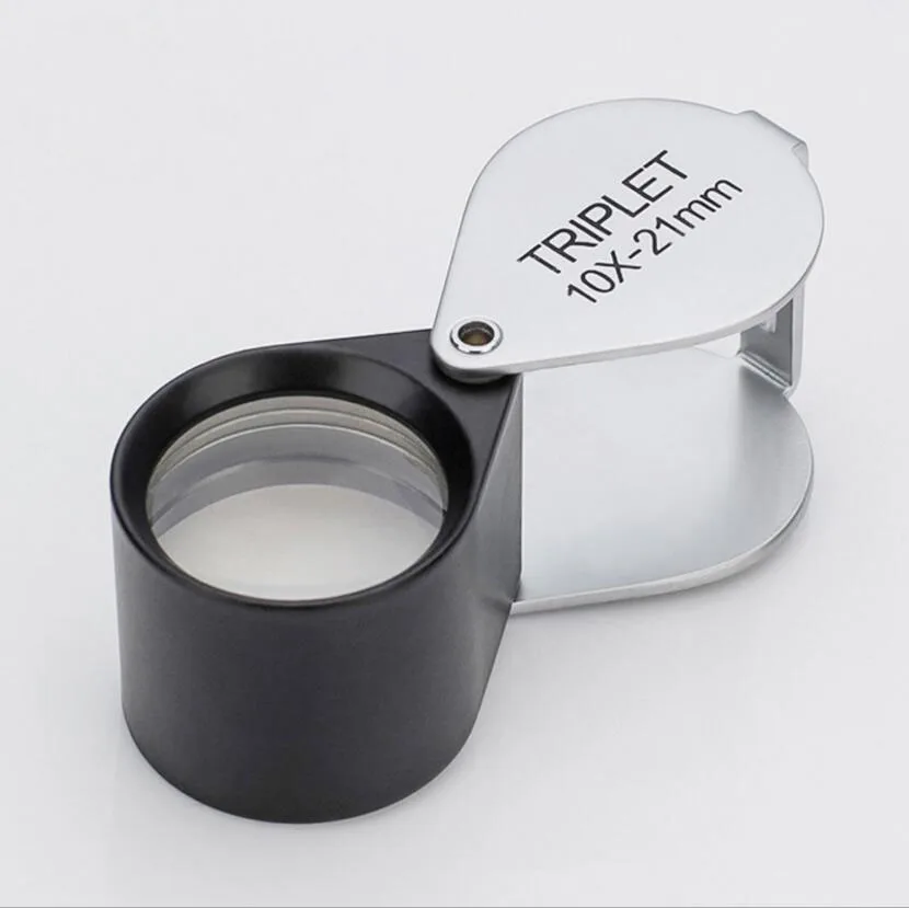10X 21mm Metal Gift Toys Pocket Jadeite Filter Super Triplet Lens Magnifier Jewelry Gem Identifying Magnifying Glass Loupe | Инструменты
