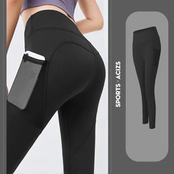 Seamless Yoga Leggings Women Fitness High Waist Energy Yoga Pants with Phone Pocket Sportwear Gym Training Sport Running Tights