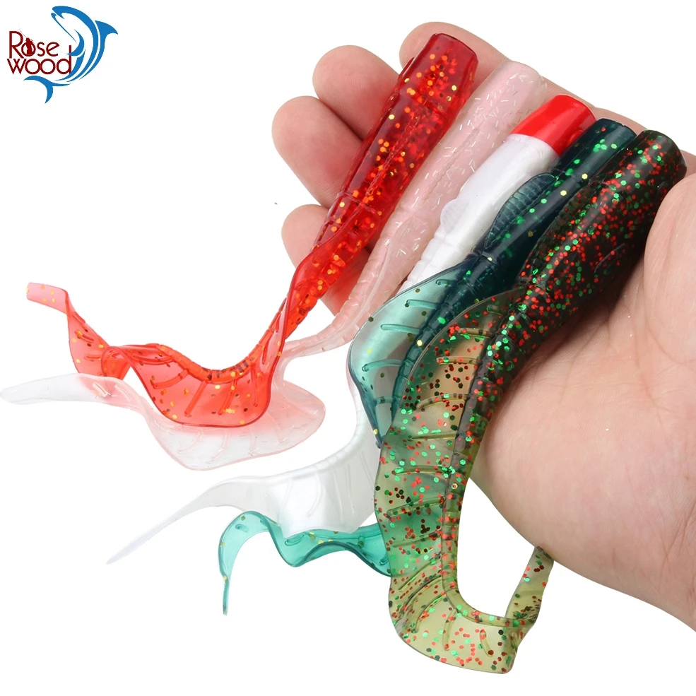 100 Leurres Souples Vers En Plastique - 5 Couleurs Fluorescentes - Pour Pêche Truite Et Carnassiers