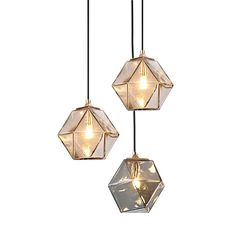 Luces colgantes geométricas el hogar, lámparas de cristal de lujo para comedor, mesita de noche, dormitorio y bar|Luces colgantes| - AliExpress