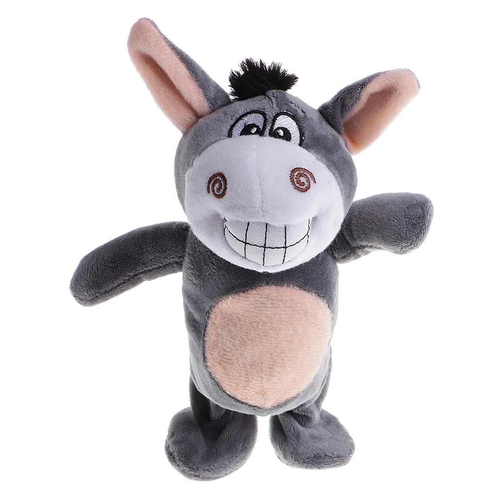 Cute Burro Animal Plush Doll Sound Recorder Voice Mimic Interactive Nod Toy