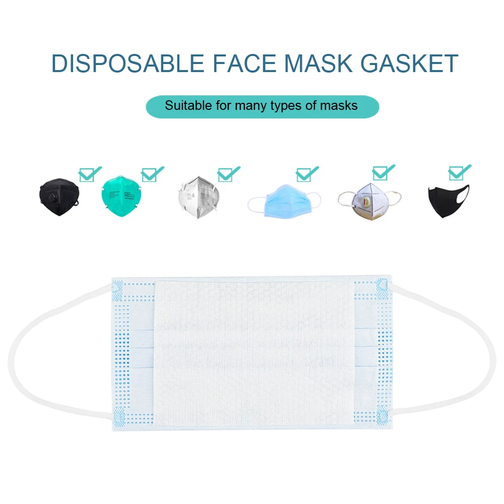 

100 Pcs Disposable Masks Gasket Safety Mouth Face Mask Replacement Pad Filter Square Replaceable Mat