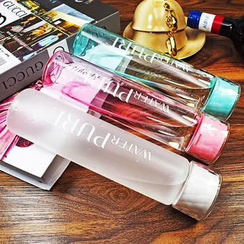 

Transparent Cover Flower Tea Frosted Gradient Glass Bottle Water Hydro Flask Insulated Water Bottles Brief Direct Drinking