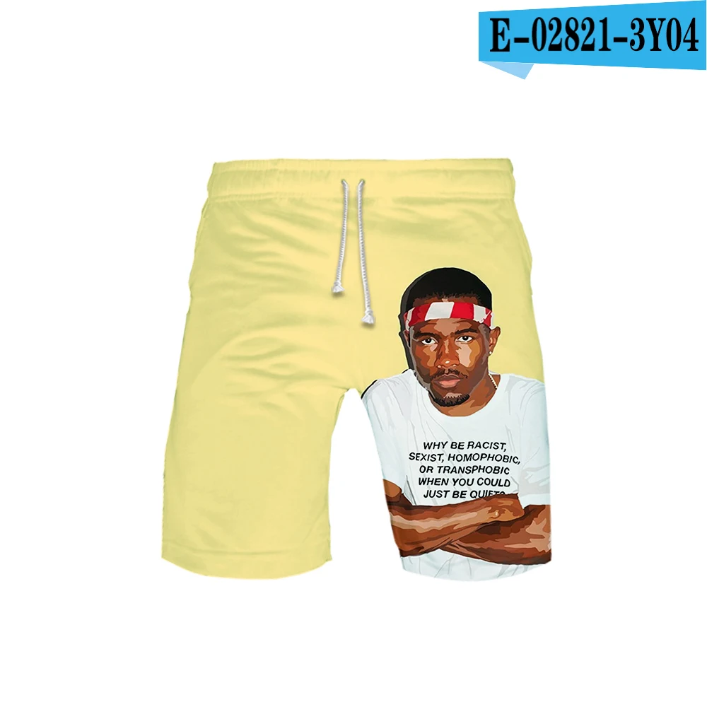 В стиле «хип-хоп» группы странное будущее «R& B», «Певец рисунок Frank Ocean Объёмный рисунок(3D-принт) летние мужские модные Шорты популярная Повседневная летняя обувь Шорты - Цвет: 3Y04