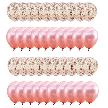

Rose Gold Confetti Balloons 12 Inch 40 Pack Set Includes 20 Rose Gold Confetti & 20 Rose Gold Weddings, Anniversaries, Bridal Sh