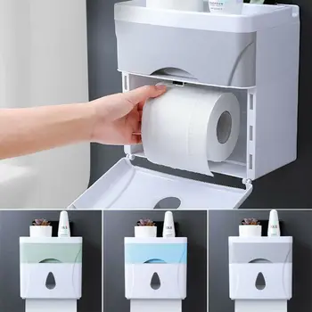 

4Color Waterproof Bathroom Toilet Paper Holder Kitchen Wall Mounted Storage Organiser Tissue Box Roll Holder TissueBox Dispenser