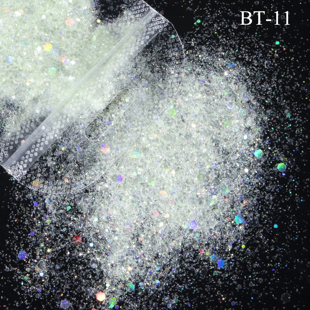 1 Bag Nail Glitter Mix Summer Color Nails Art Sequins Pink Purple White Opal Powder Flakes Supplies for Nails Makeup Decorations