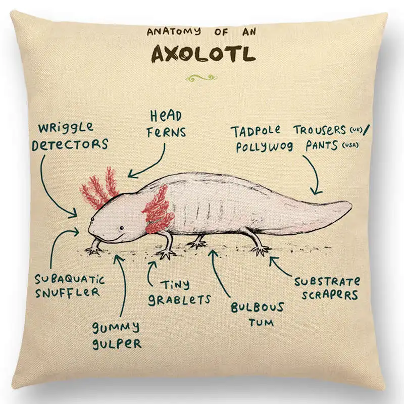 Милые животные Чехлы для подушек Ежик лиса Axolotl Коза Кролик Собака чехол для подушки с кошкой декоративный льняной чехол для подушки
