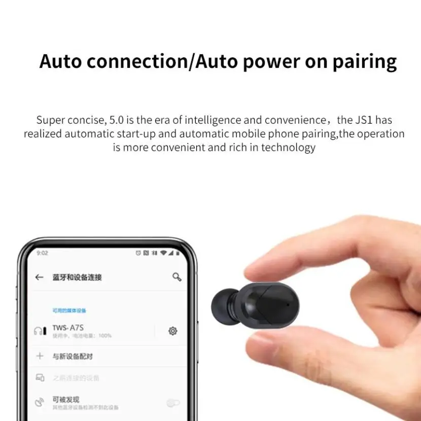 Waterproof TWS Bluetooth Wireless Headphone Sports Gaming Headset PC Bluetooth Earphone Noise Canceling Earbuds for Microphone