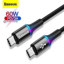 Baseus USB C A USB Tipo di Cavo C Per La Nota Redmi 10 Pro PD 60W di CONTROLLO di qualità 3.0 di Ricarica Rapida USB-C Cavo Per Xiaomi Redmi 8 Pro Samsung S9