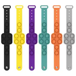 Bracelet à bulles Portable, jouets de décompression, fossettes simples, Mini Popper sensoriel, jeu de main en Silicone, cadeaux pour enfants 