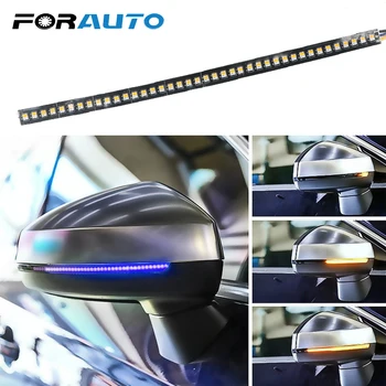 

FORAUTO 1Pcs Car Rearview Mirror Turn Signal Light LED Flowing Indicator Lamp Car Modified Streamer Strip Amber Blue Car-Styling