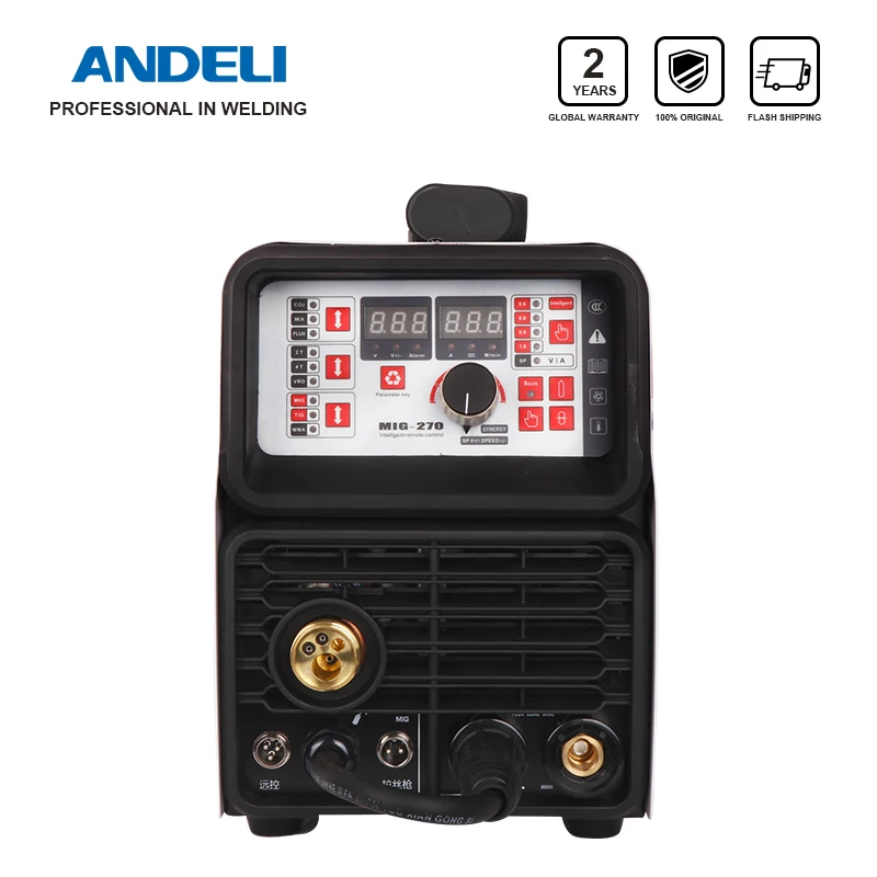 US $690.64 ANDELI Portable Intelligent CO2 MIG Lasser MIG270 Multifunctional 4 In 1 MIGTIGMMAWire Drawing Lassen Lasmachine Wire Feeder