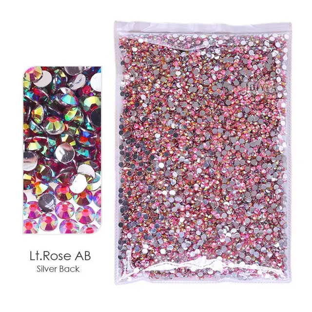 Big Package 2-6mm Mix Sizes Resin Non Hot Fix Rhinestones Bulk Wholesale AB flat back plastic crystals DIY glitters стразы stone Lt.Rose AB