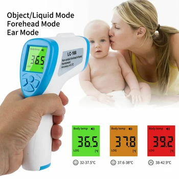 

Portable Infrared Forehead Thermometer Ear Backlight Non Contact LCD Digital Thermometer Body Temperature Fever Digital Measure