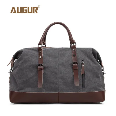 AUGUR Men Handbag Large Capacity Travel Bag Designer Shoulder Messenger Luggage Bags High Quality Casual Crossbody Travel Bags - Цвет: Серый