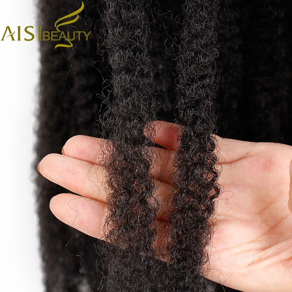 

AISI BEAUTY 18inch Ombre Marley Braids Hair Crochet Afro Synthetic Braiding Hair Crochet Braids Hair Extensions Bulk Black Brown
