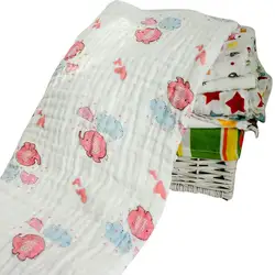 120x120 см зимнее муслиновое детское одеяло с мультяшными пеленками хлопковое мягкое осеннее теплое Пеленальное полотенце для новорожденных