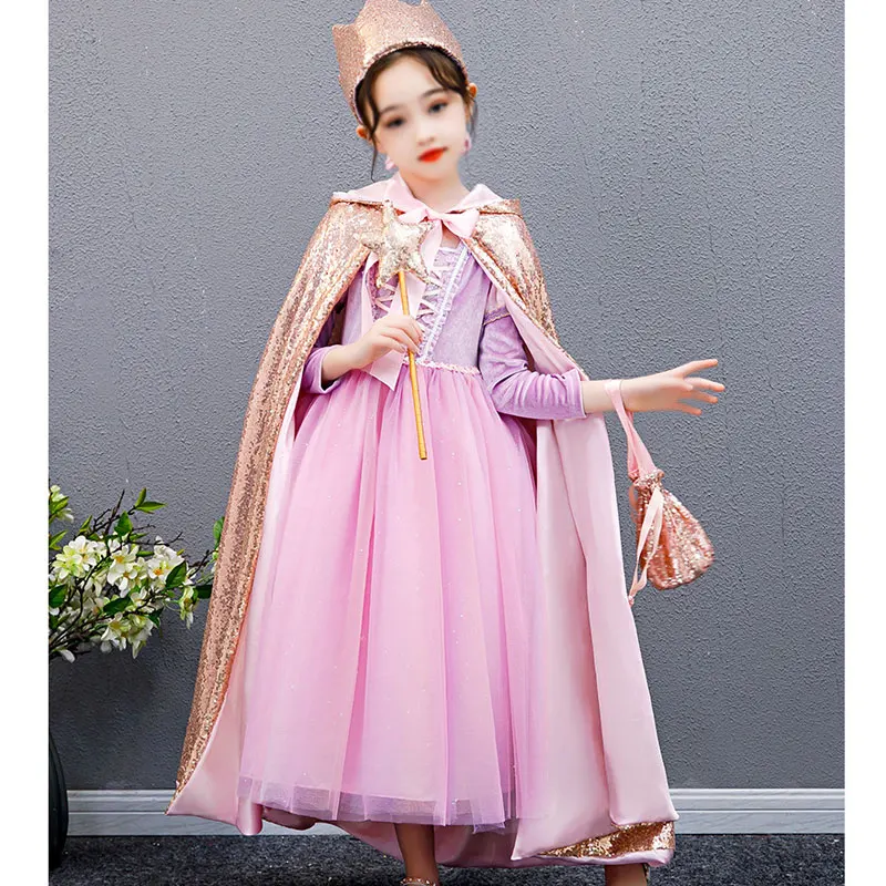 Girl Hooded Cloak Elegant Princess 