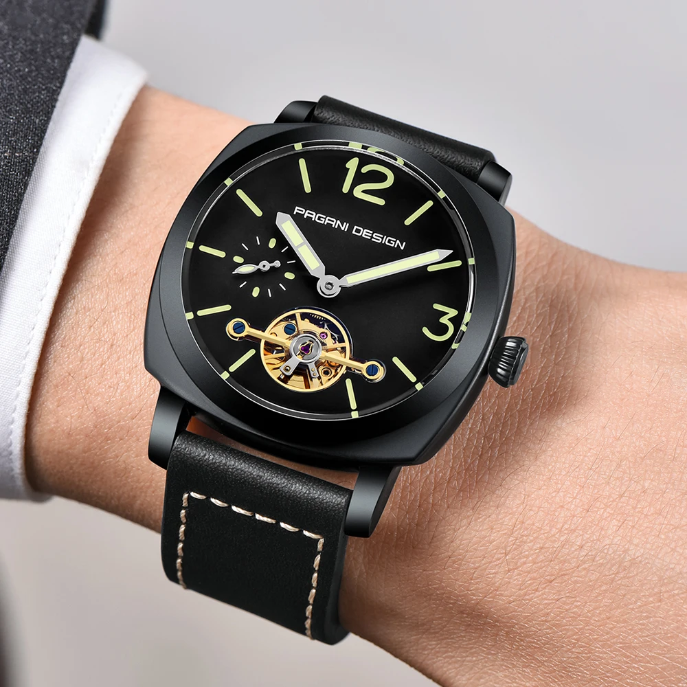 high quality PAGANI DESIGN Luxury Tourbillon Mechanical Watches Luminous Genuine Leather Fashion Casual Skeleton Automatic Watch free dropshipping 2020 (25)