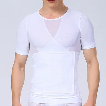 

Men Slimming Body Shaper Shirt Abs Abdomen Slim Yoga Fitness T-shirt Corset hh88