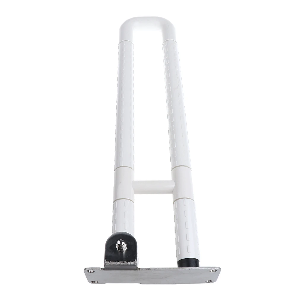 Safety U-Shaped Stainless Steel Toilet Grab Bar - Flip Up Shower Assist Support Hand Rail for Elderly Disabled